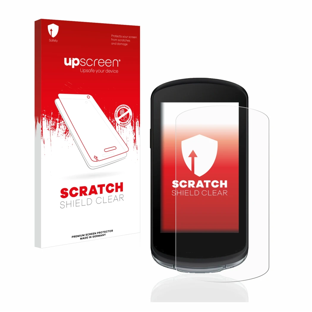 Front side of a product packaging with the brand logo upscreen. Next to it is the device Garmin Edge 1040 shown with the corre