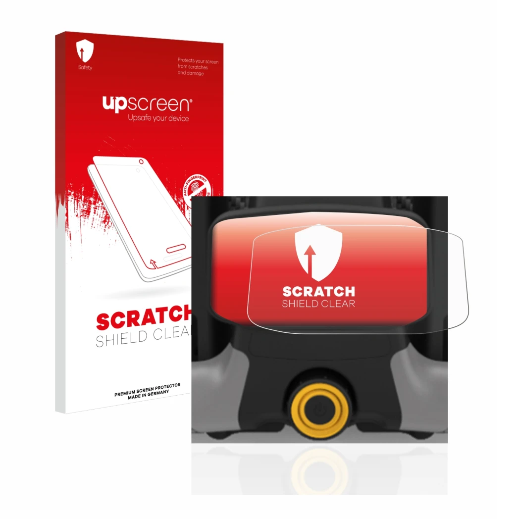 Front side of a product packaging with the brand logo upscreen. Next to it is the device PowaKaddy CT8 shown with the correspo