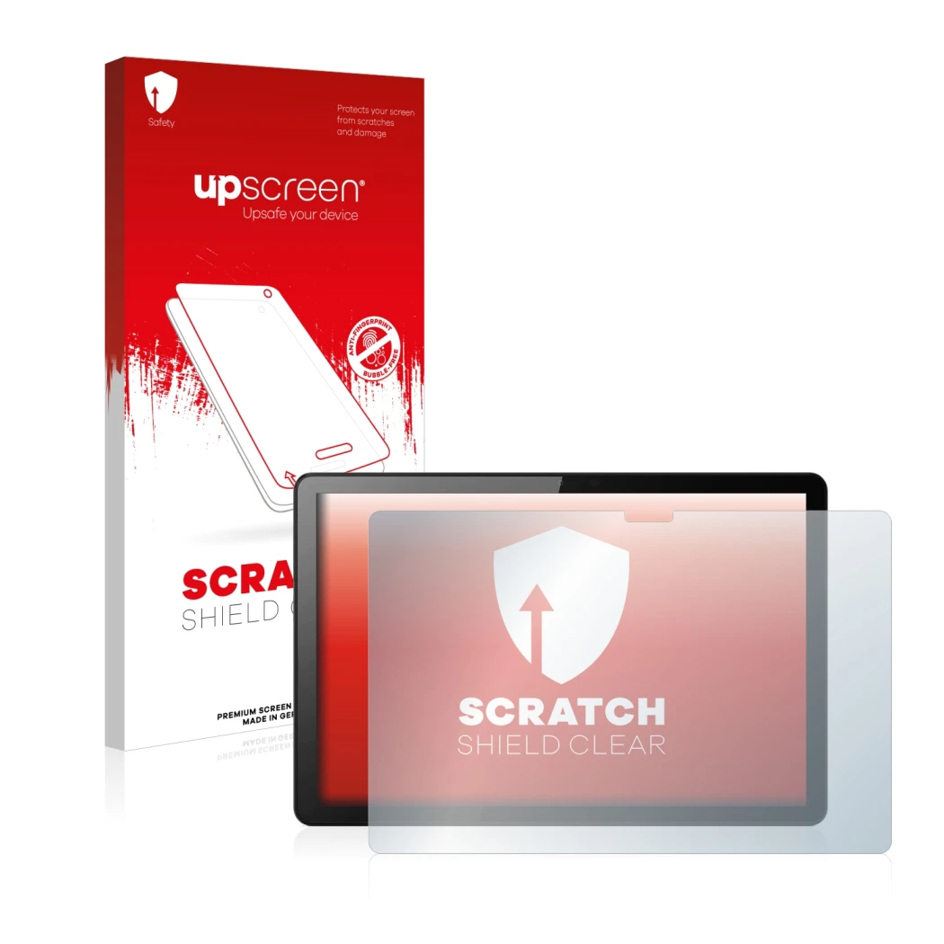 Front side of a product packaging with the brand logo upscreen. Next to it is the device Lenovo Tab M10 (3th Gen.) shown with 