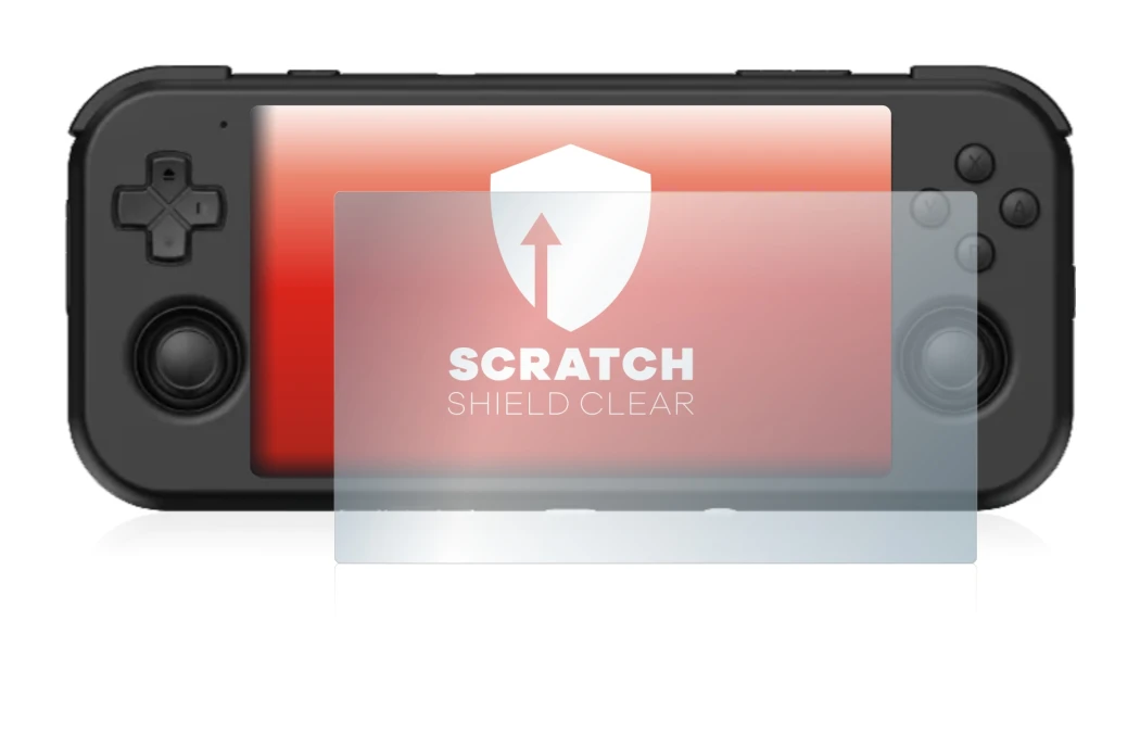 Image of the device Retroid Pocket 3 with a wide variety of screen protectors.