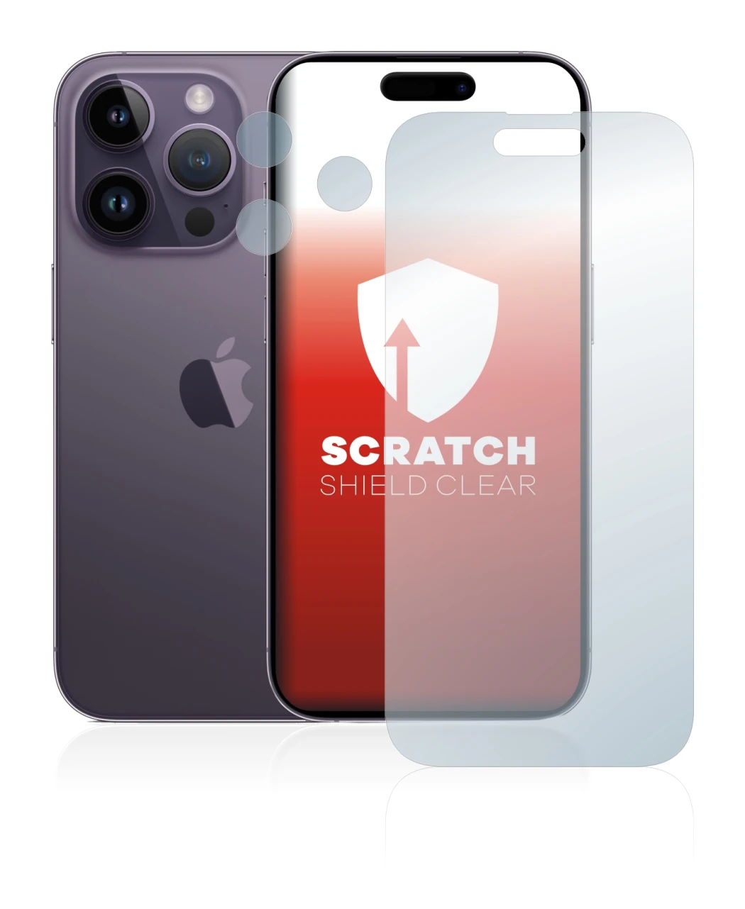 Image of the device Apple iPhone 14 Pro (Front+Camera) with a wide variety of screen protectors.