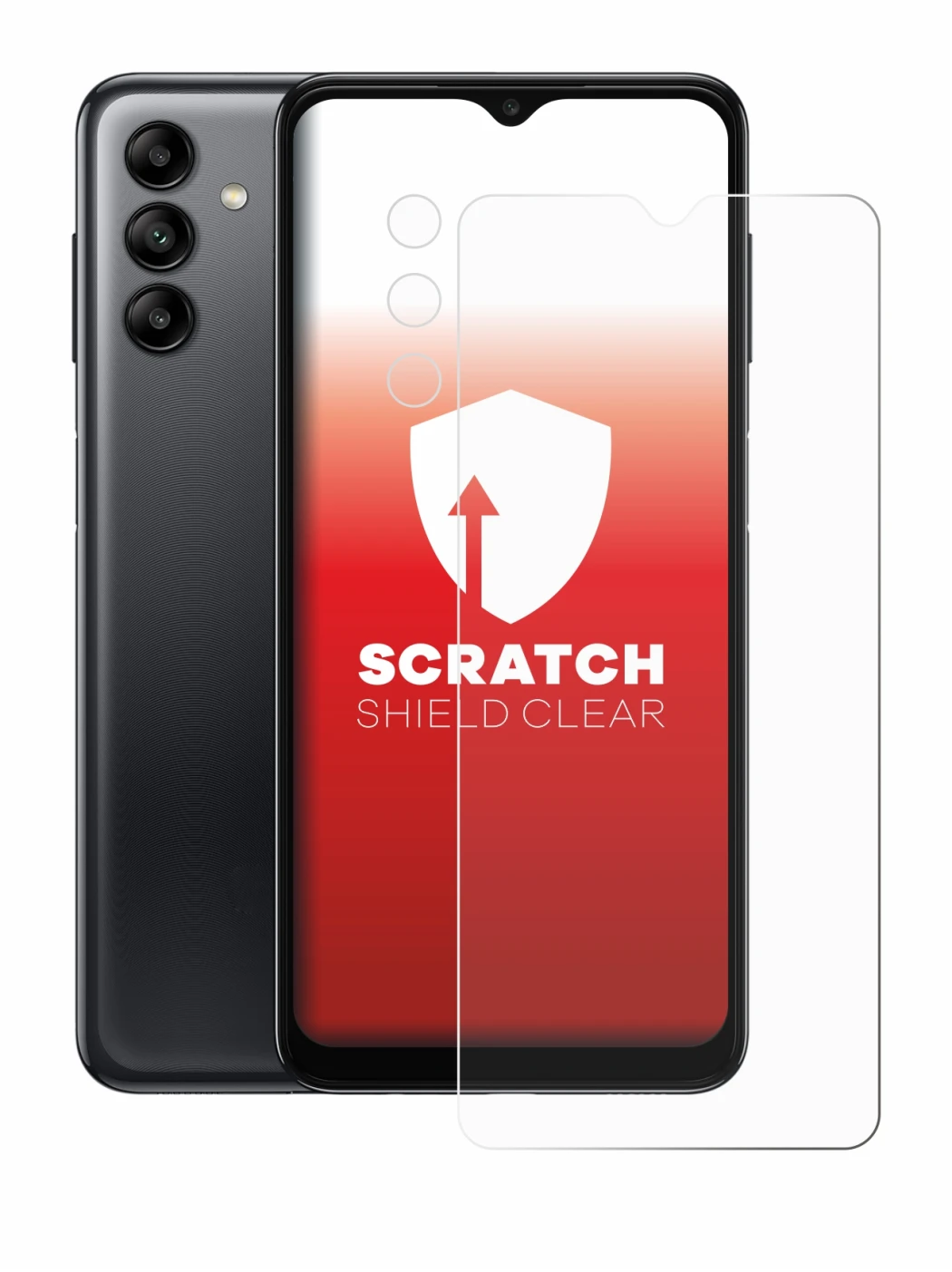 Image of the device Samsung Galaxy A04s (Front+Camera) with a wide variety of screen protectors.