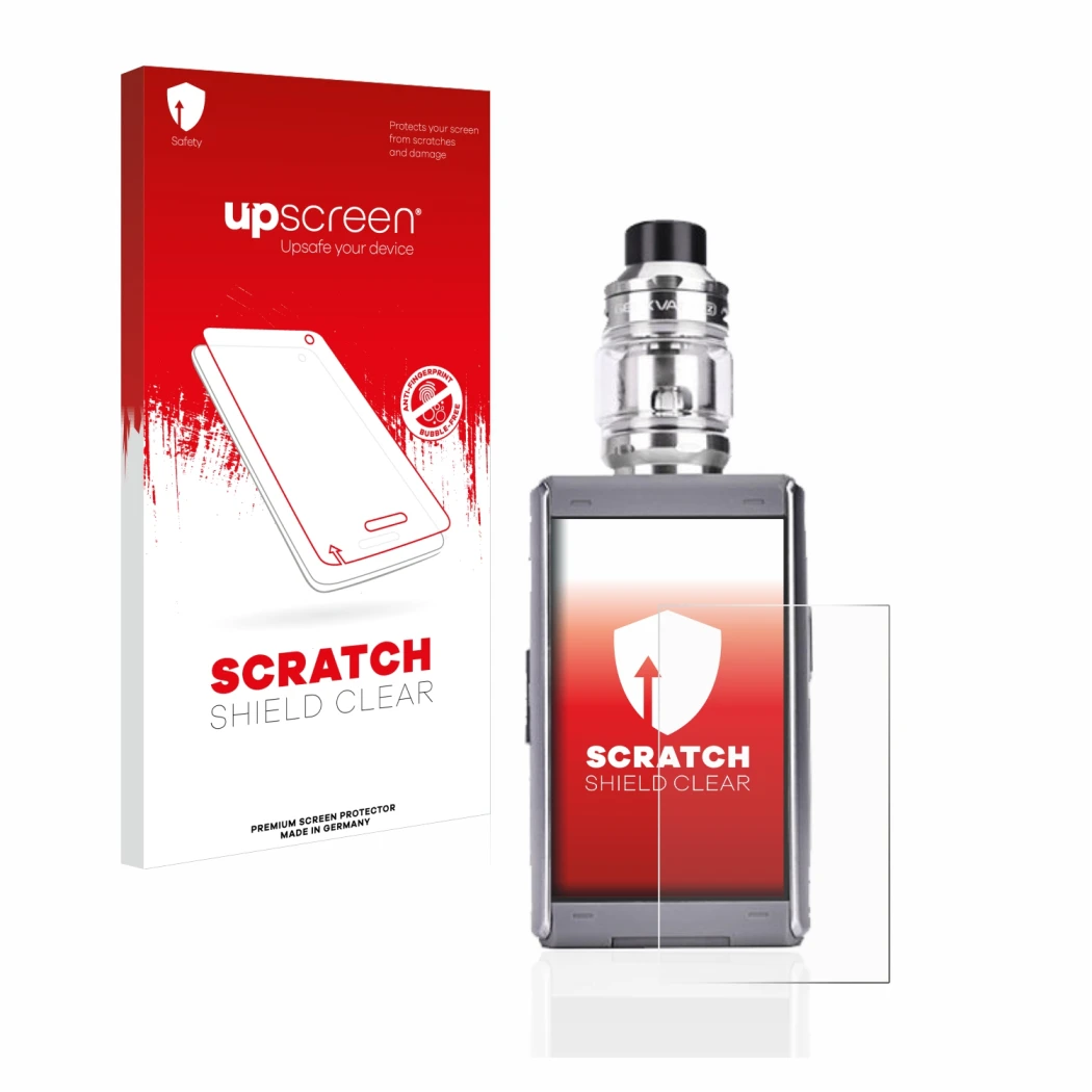 Front side of a product packaging with the brand logo upscreen. Next to it is the device GeekVape T200 shown with the correspo