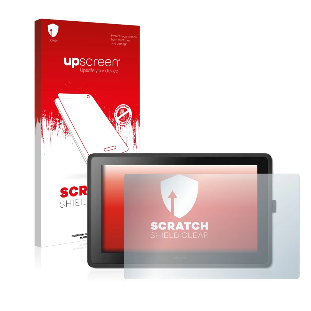Front side of a product packaging with the brand logo upscreen. Next to it is the device Wacom Cintiq 22 shown with the corres