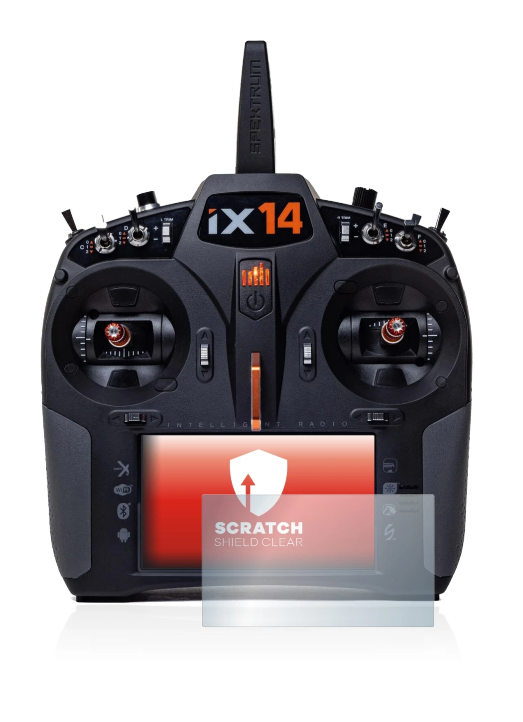 Image of the device Spektrum iX14 with a wide variety of screen protectors.