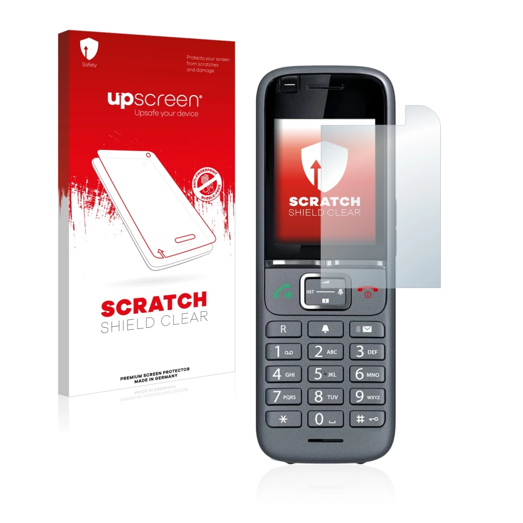 Front side of a product packaging with the brand logo upscreen. Next to it is the device Gigaset S700H PRO shown with the corr