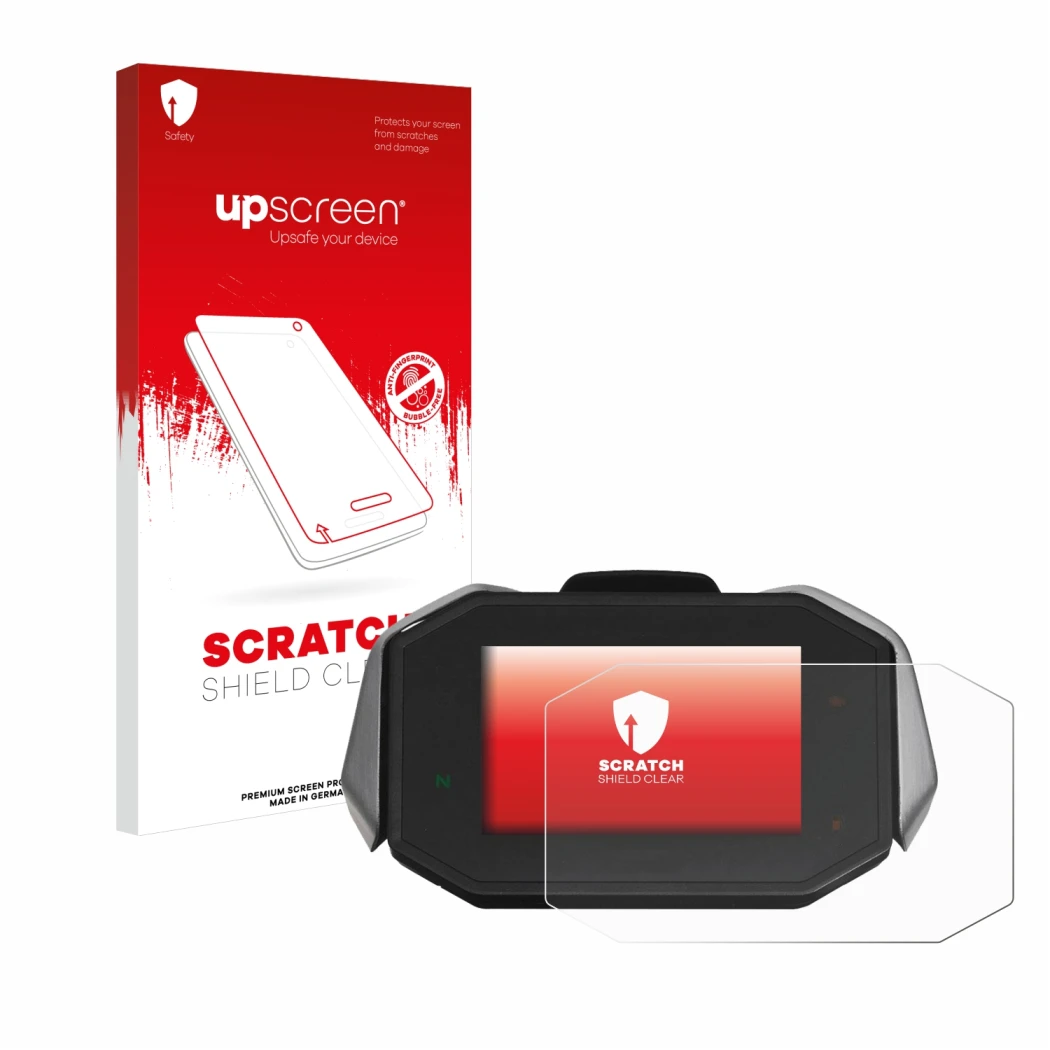 Front side of a product packaging with the brand logo upscreen. Next to it is the device MV Agusta Dragster RC TFT shown with 