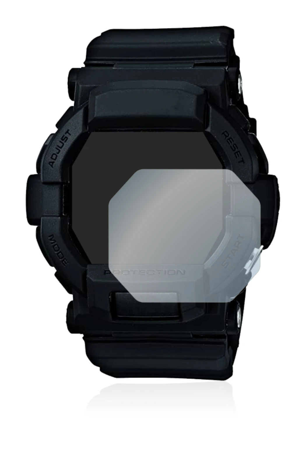Image of the device Casio G-Shock GD350 with a wide variety of screen protectors.