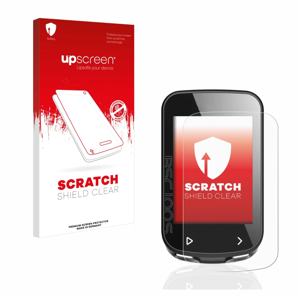Front side of a product packaging with the brand logo upscreen. Next to it is the device iGPSPORT BSC100S shown with the corre