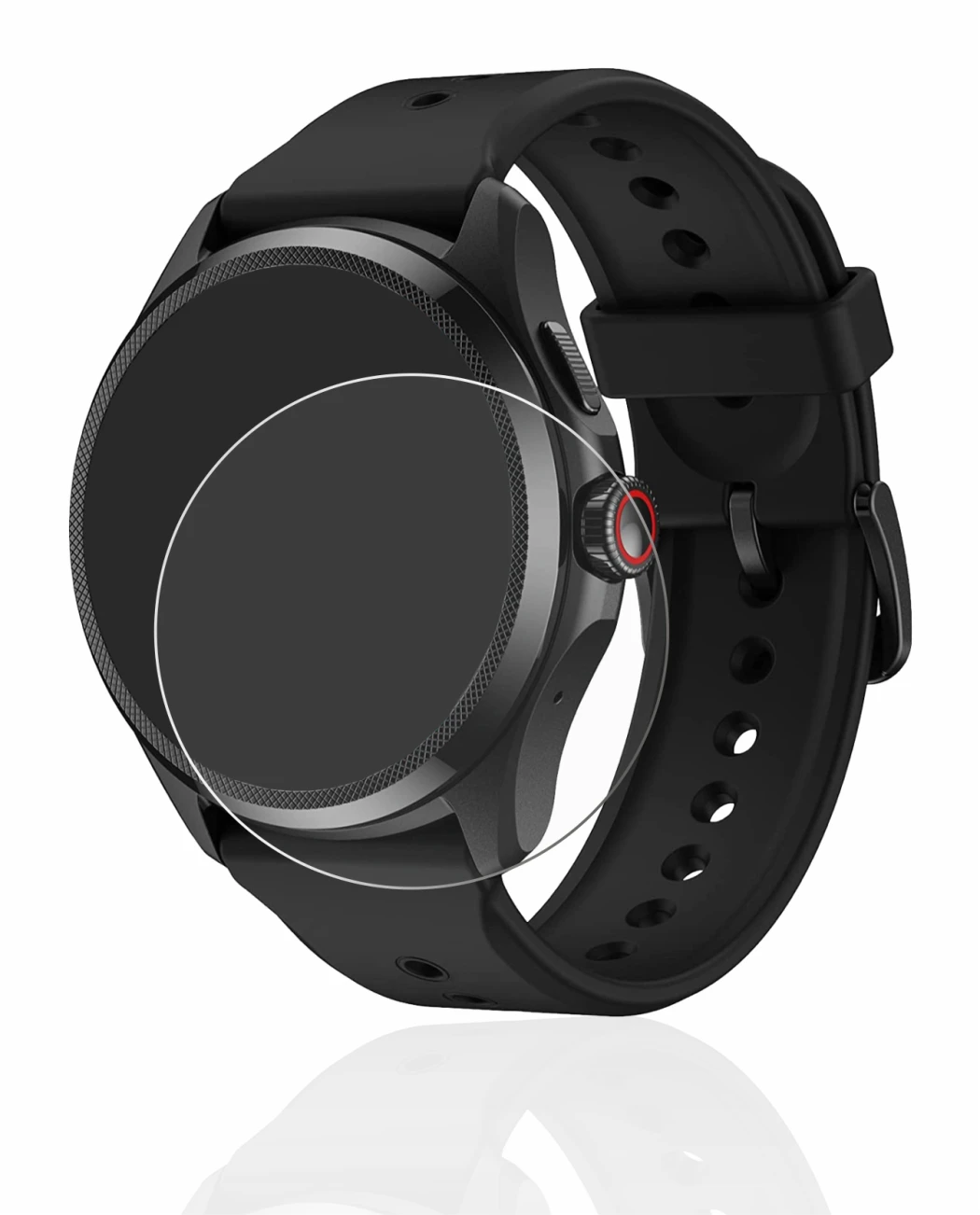 Image of the device Mobvoi TicWatch Pro 5 with a wide variety of screen protectors.