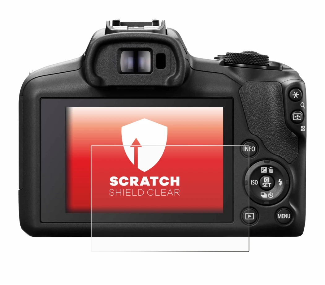 Image of the device Canon EOS R100 with a wide variety of screen protectors.