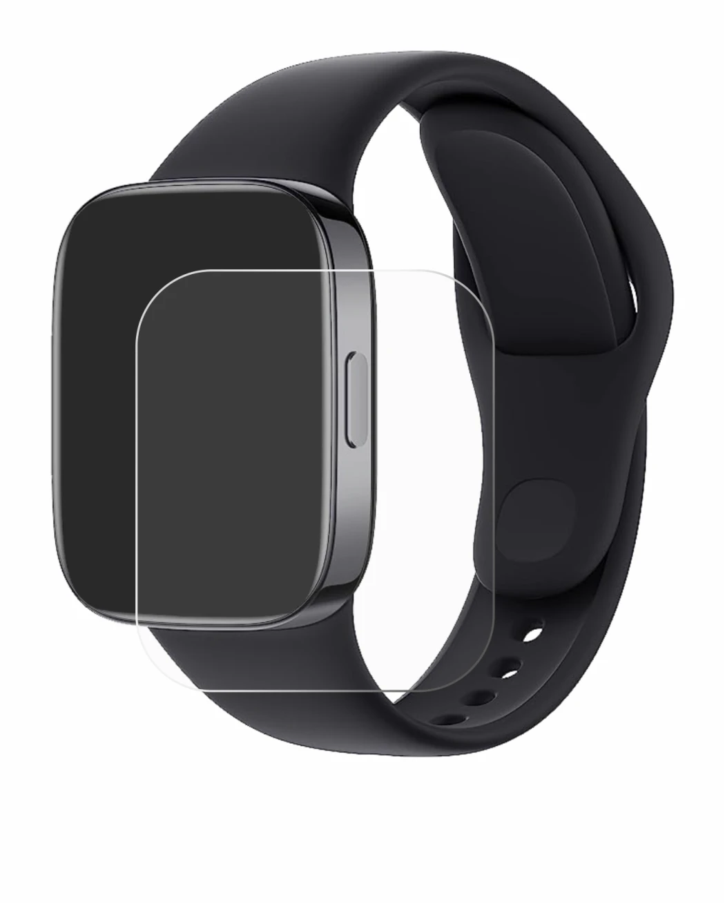 Image of the device Xiaomi Redmi Watch 3 with a wide variety of screen protectors.