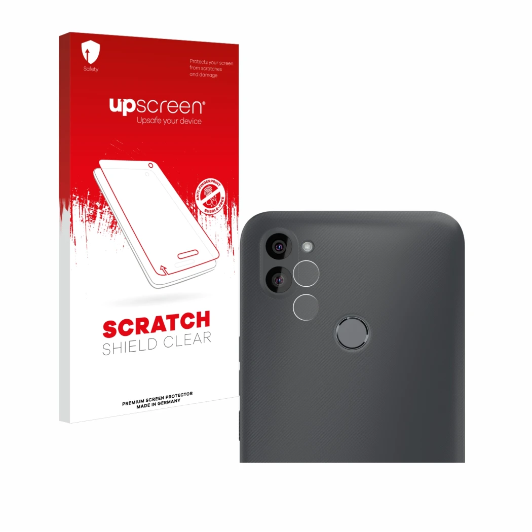 Front side of a product packaging with the brand logo upscreen. Next to it is the device Gigaset GS5 Lite (Front+Camera) shown