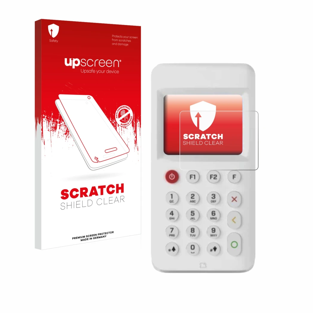 Front side of a product packaging with the brand logo upscreen. Next to it is the device myPOS Go 2 shown with the correspondi