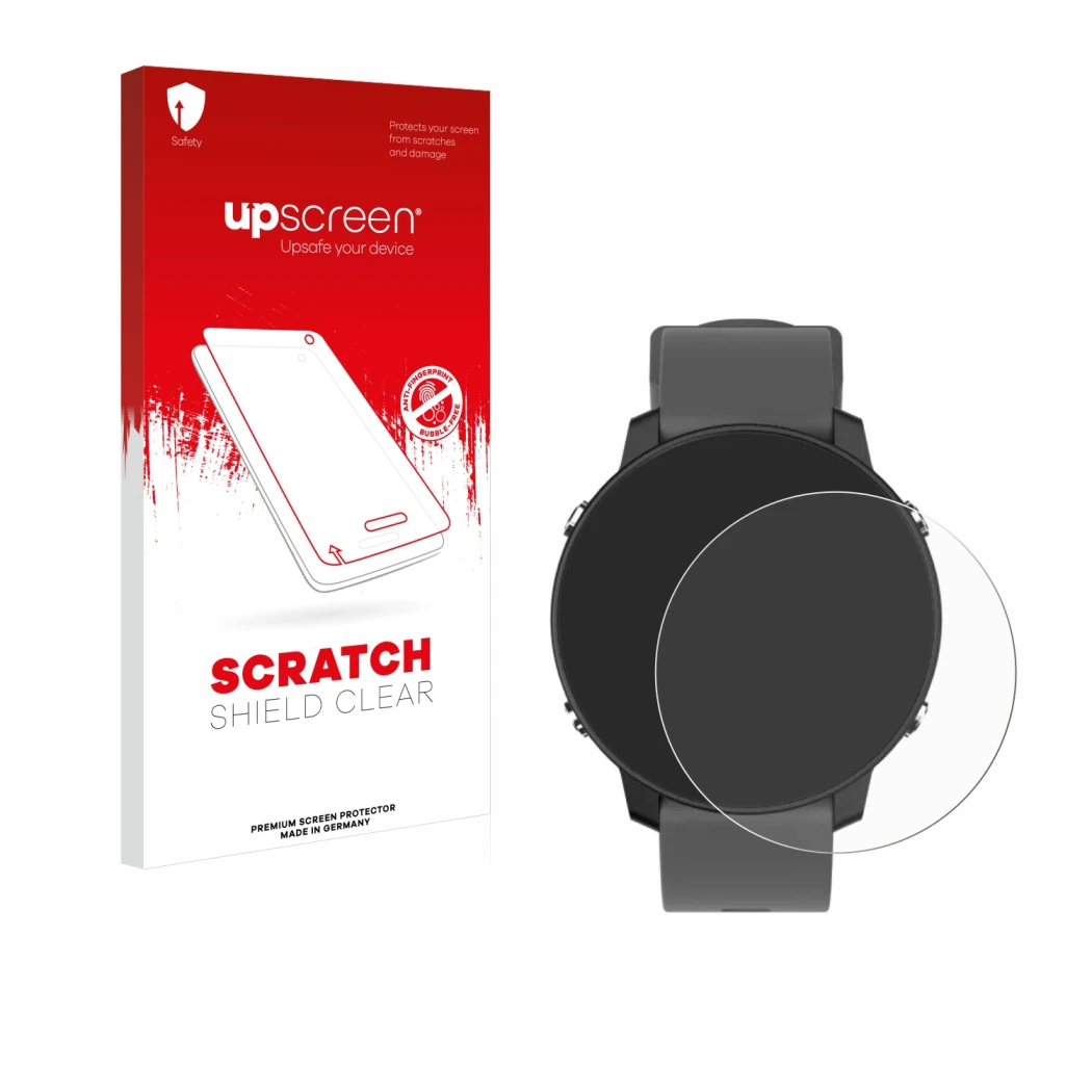 Front side of a product packaging with the brand logo upscreen. Next to it is the device Shot Scope G5 GPS Watch shown with th