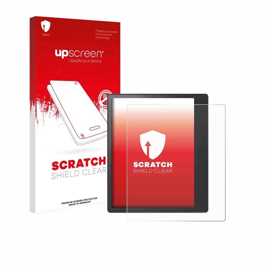 Front side of a product packaging with the brand logo upscreen. Next to it is the device Kobo Elipsa 2E shown with the corresp