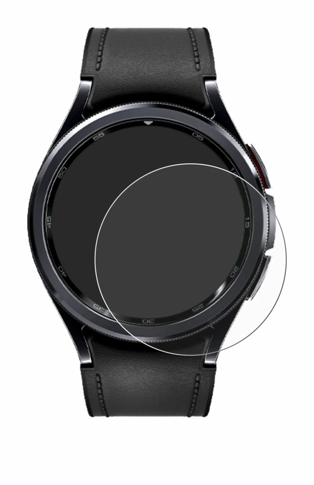 Image of the device Samsung Galaxy Watch 6 Classic (43 mm) with a wide variety of screen protectors.