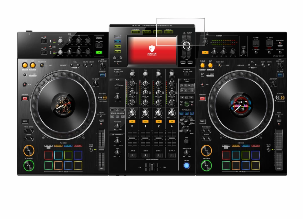 Image of the device Pioneer XDJ -XZ with a wide variety of screen protectors.