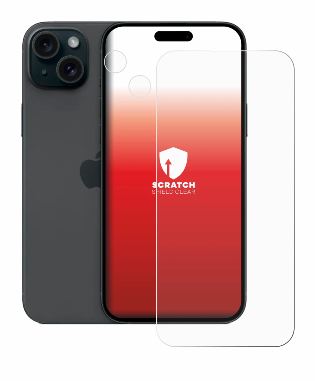 Image of the device Apple iPhone 15 Plus (Front+Camera) with a wide variety of screen protectors.