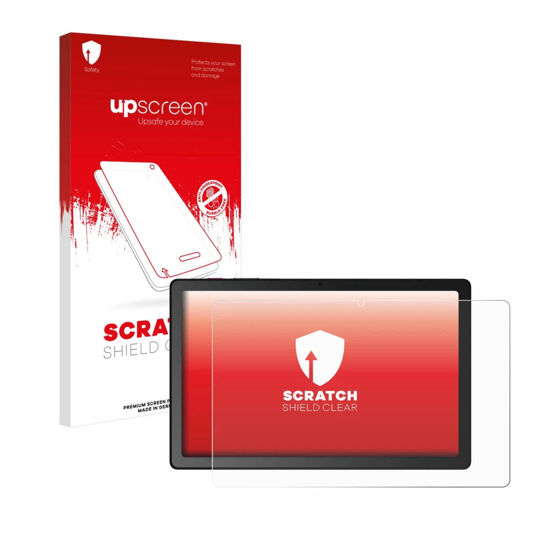 Front side of a product packaging with the brand logo upscreen. Next to it is the device Telekom T Tablet shown with the corre