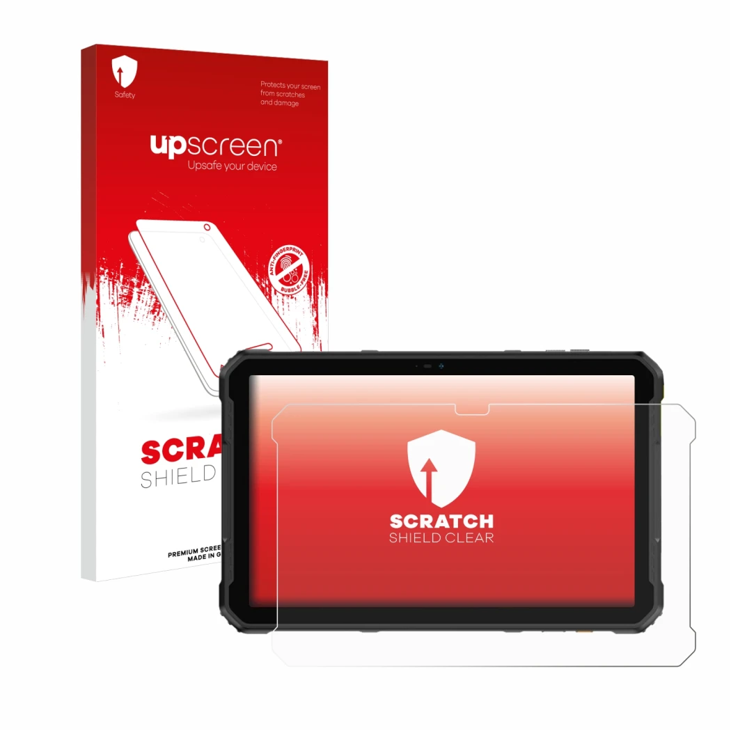 Front side of a product packaging with the brand logo upscreen. Next to it is the device Ulefone Armor Pad 2 shown with the co