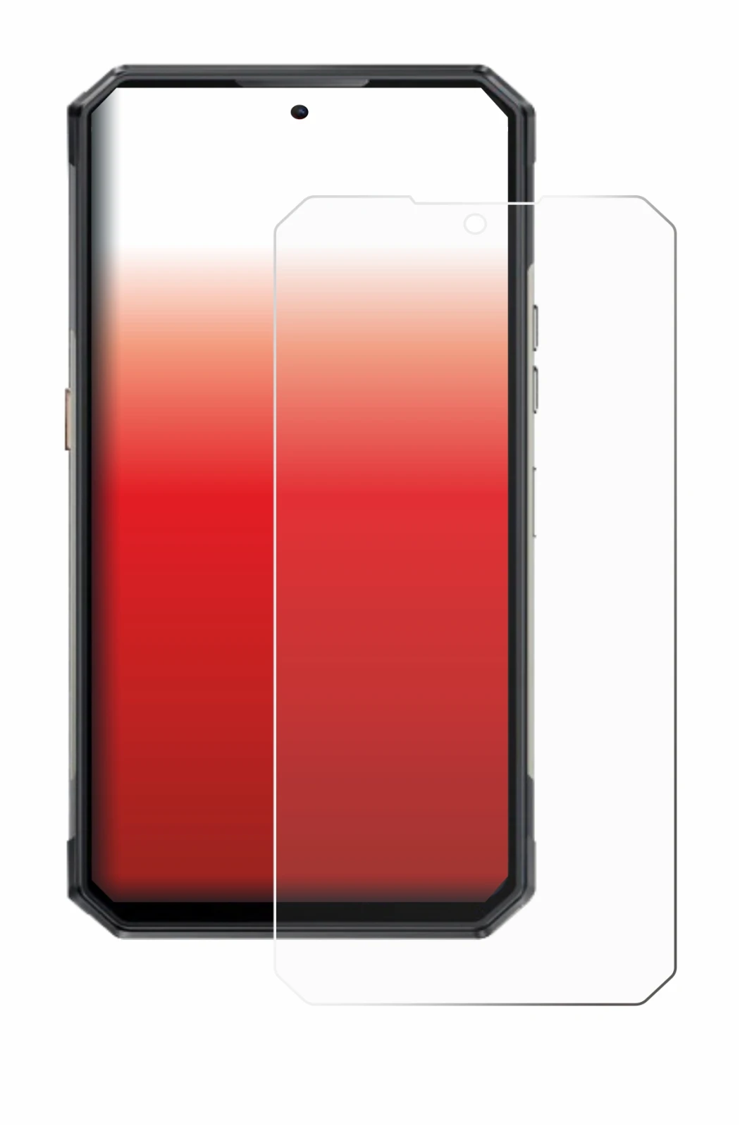 Image of the device Oukitel WP30 Pro with a wide variety of screen protectors.