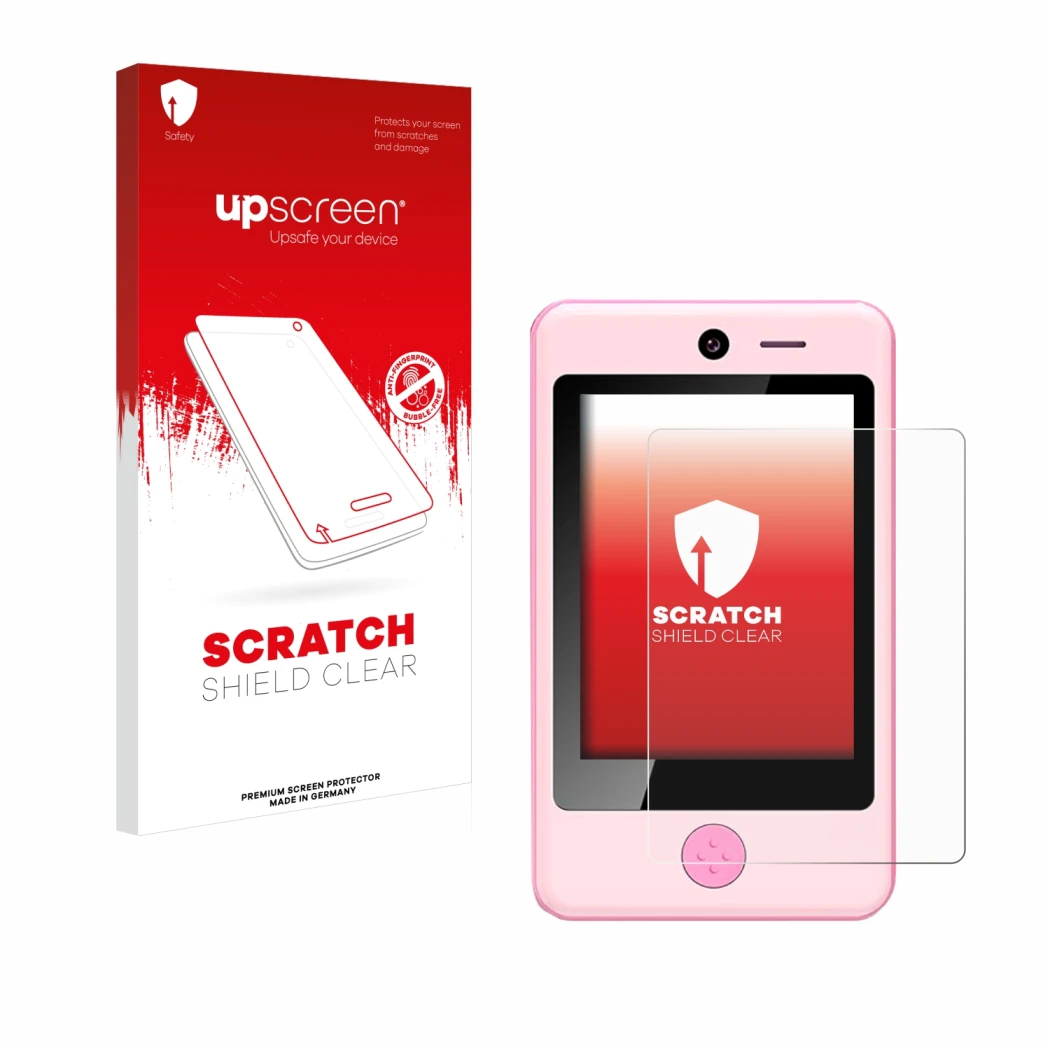 Front side of a product packaging with the brand logo upscreen. Next to it is the device Pthtechus Children’s Smartphone shown