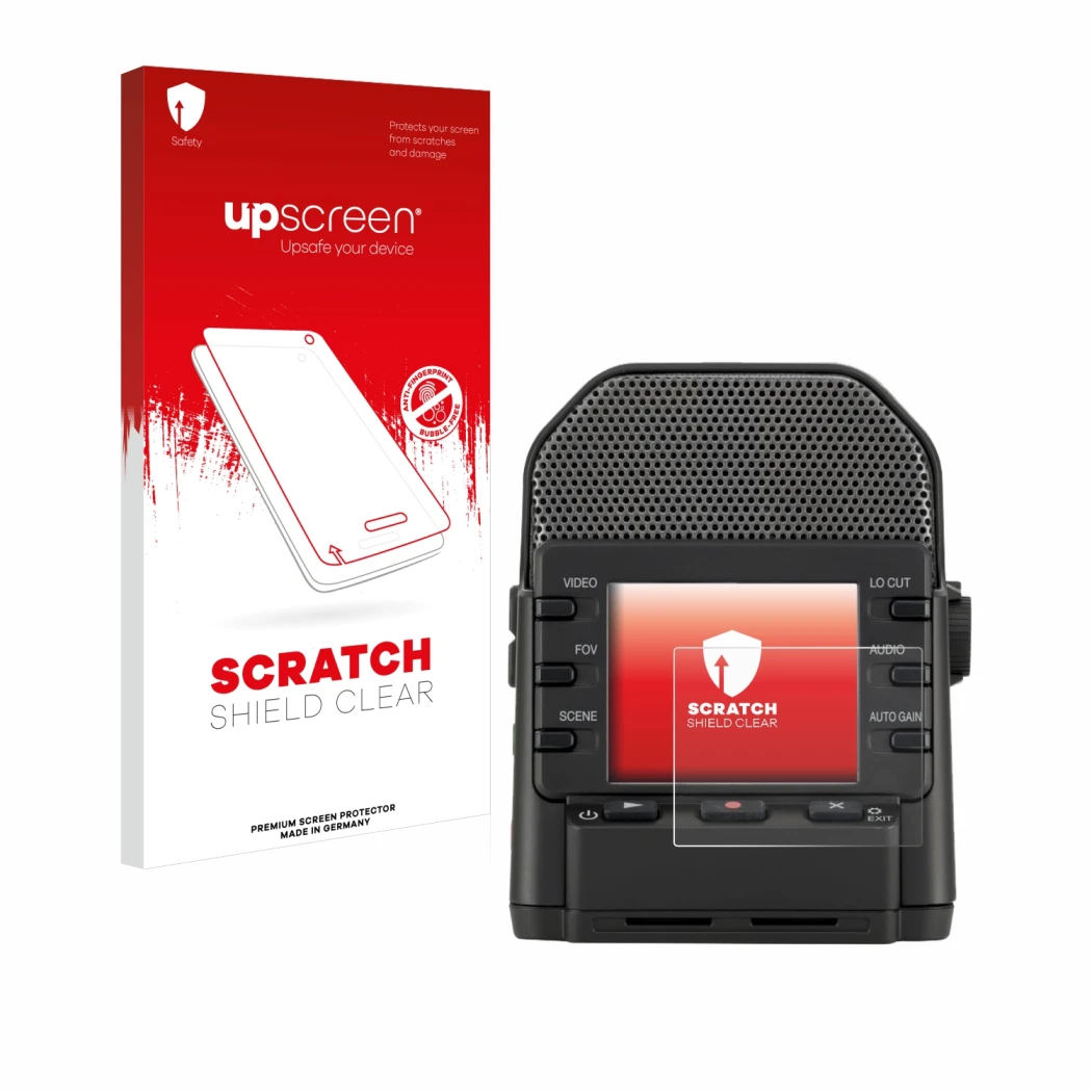 Front side of a product packaging with the brand logo upscreen. Next to it is the device Zoom Q2n-4K shown with the correspond