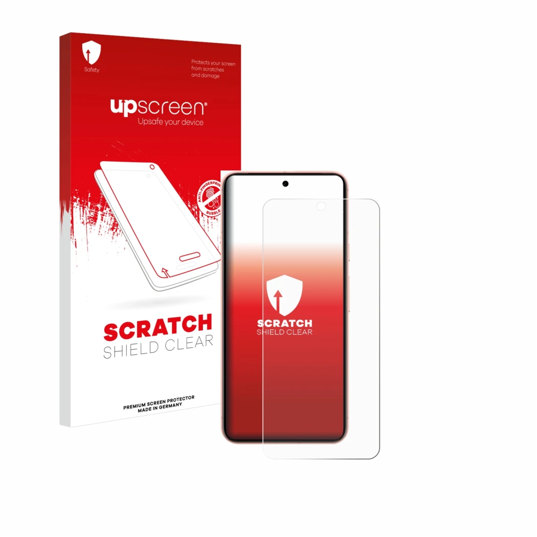 Front side of a product packaging with the brand logo upscreen. Next to it is the device Google Pixel 8 (case-friendly) shown 