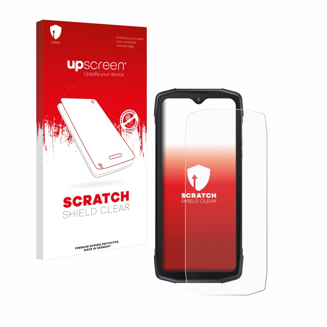 Front side of a product packaging with the brand logo upscreen. Next to it is the device Cubot King Kong Star 5G shown with th