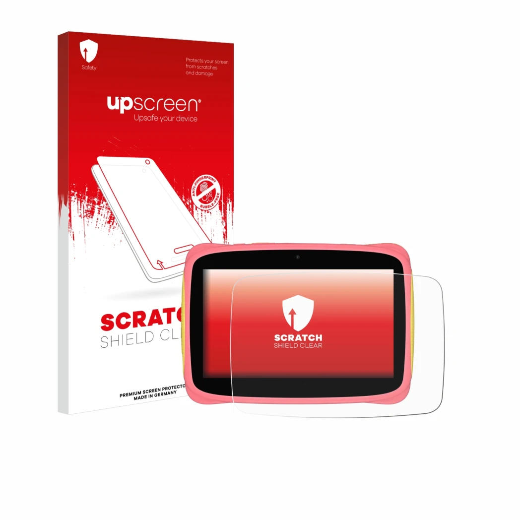 Front side of a product packaging with the brand logo upscreen. Next to it is the device Blackview Tab 3 Kids shown with the c