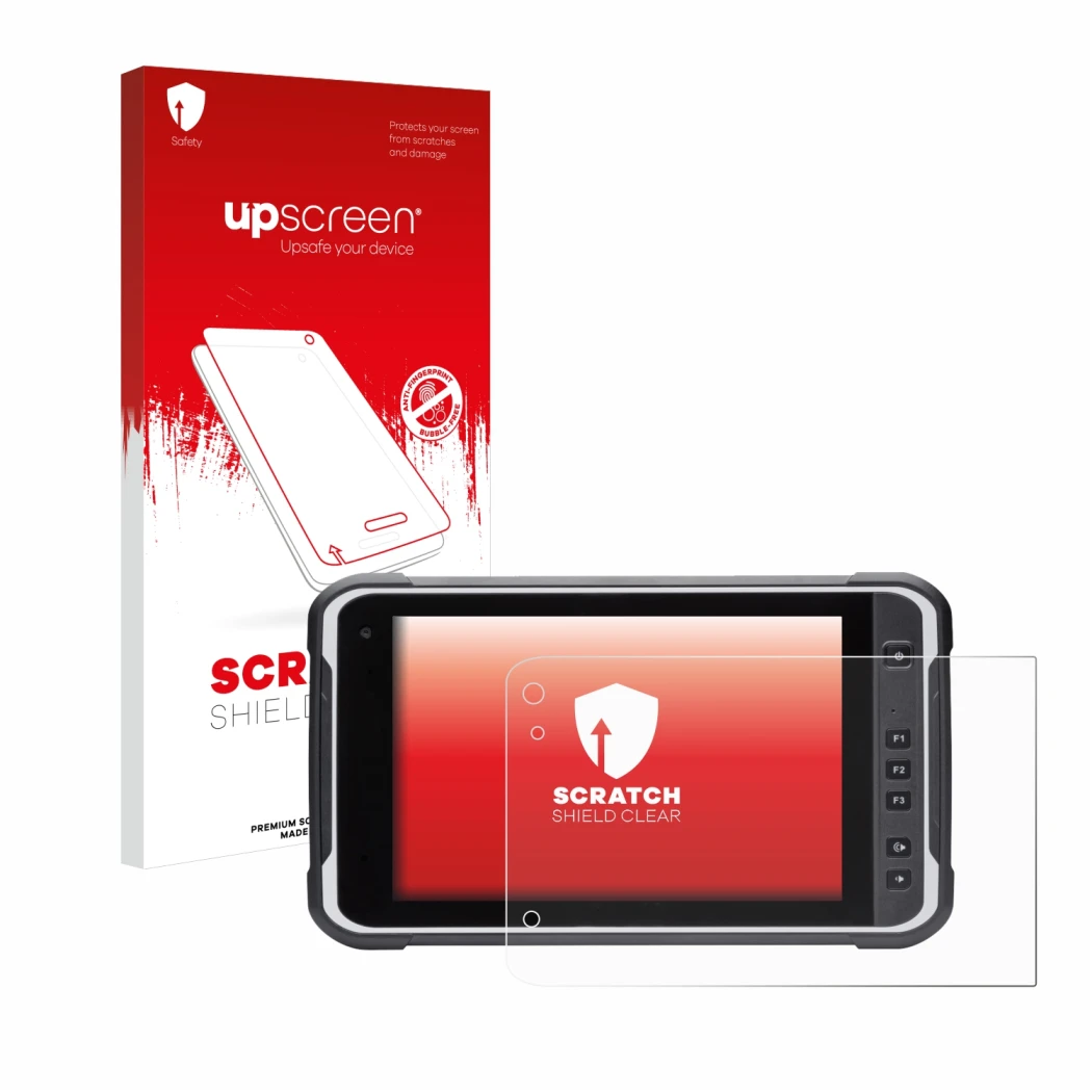 Front side of a product packaging with the brand logo upscreen. Next to it is the device Handheld Algiz RT8 shown with the cor