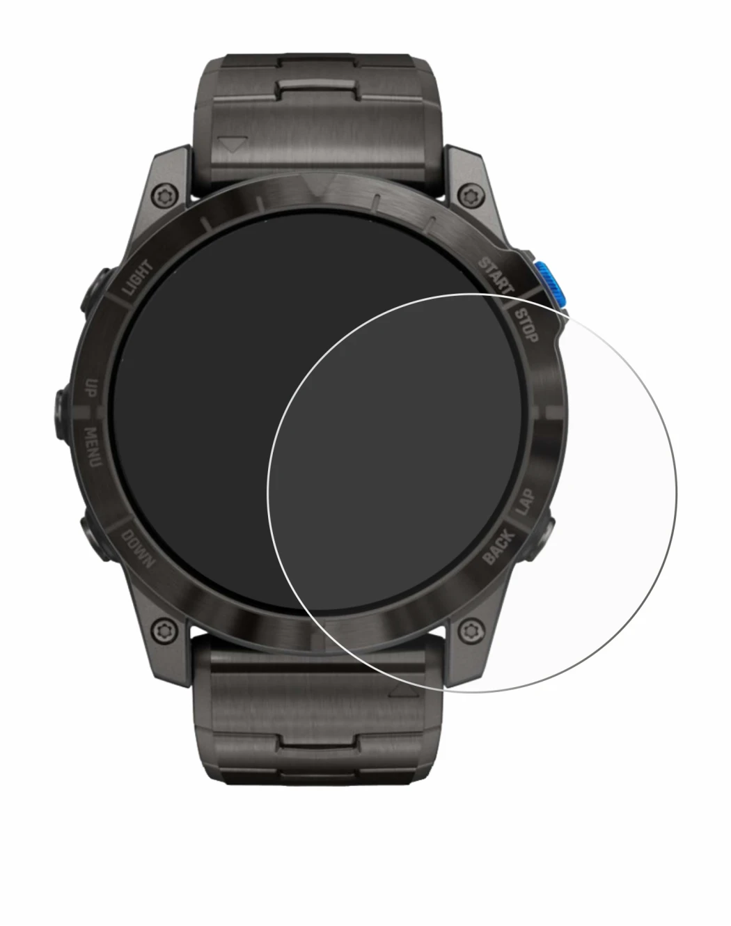 Image of the device Garmin D2 Mach1 Pro with a wide variety of screen protectors.
