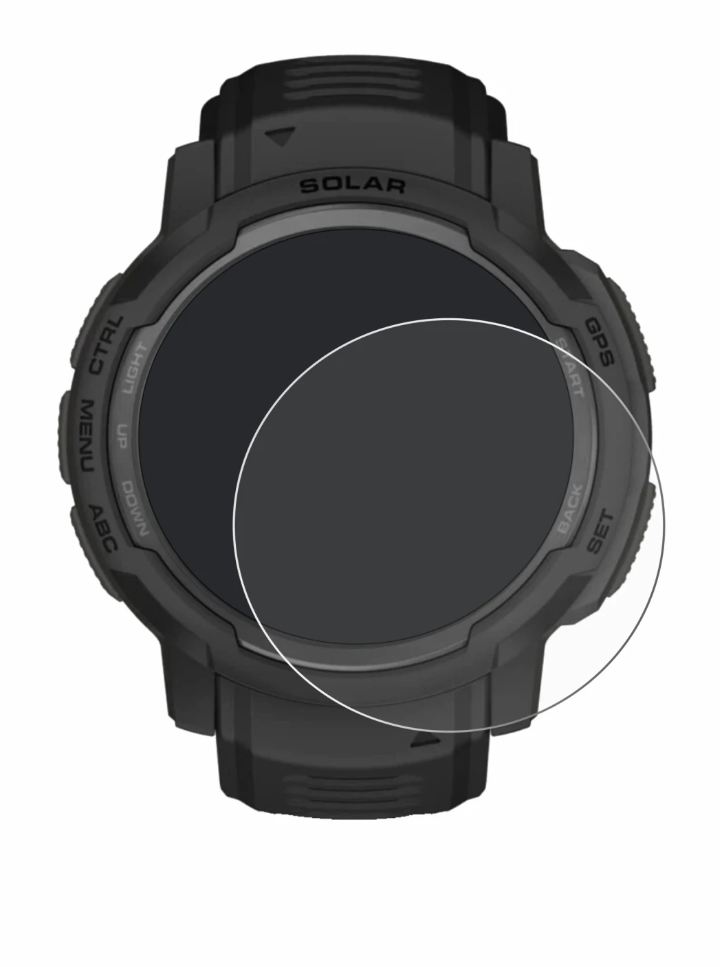 Image of the device Garmin Instinct Crossover AMOLED with a wide variety of screen protectors.