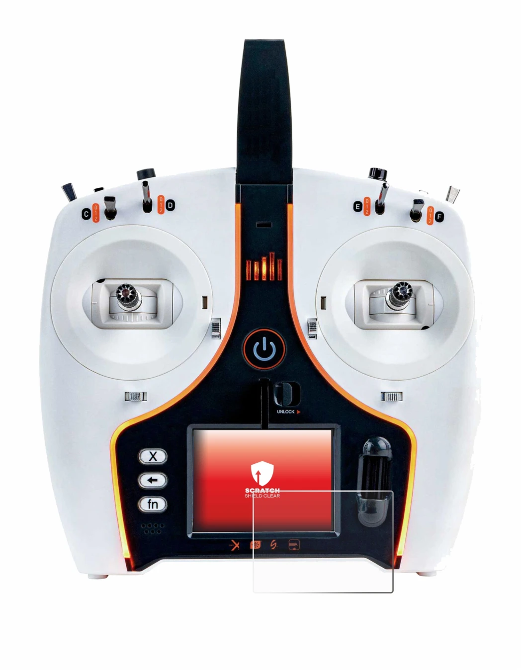 Image of the device Spektrum NX7e with a wide variety of screen protectors.