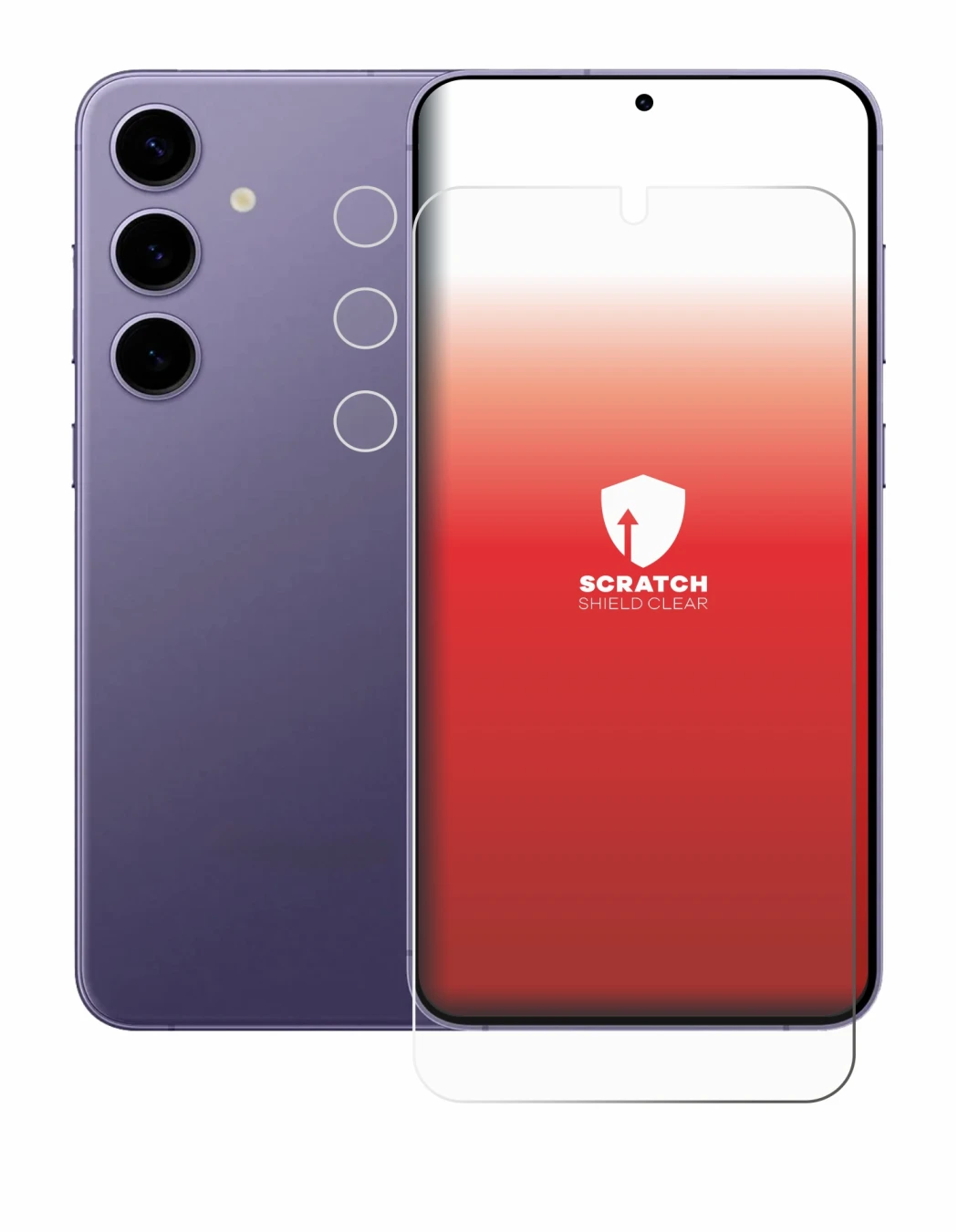 Image of the device Samsung Galaxy S24 Plus (Front+Camera) with a wide variety of screen protectors.