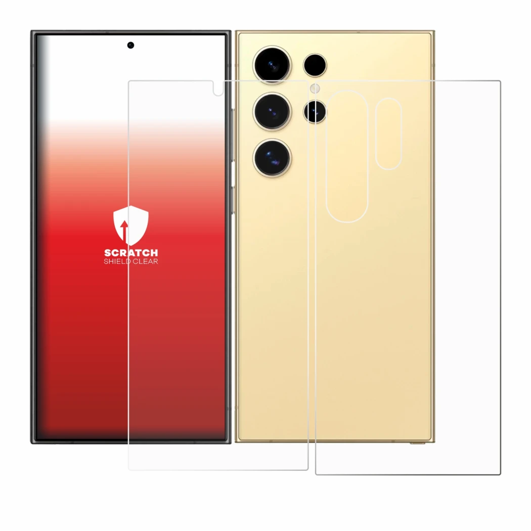 Image of the device Samsung Galaxy S24 Ultra (case-friendly) (Front+Back) with a wide variety of screen protectors.