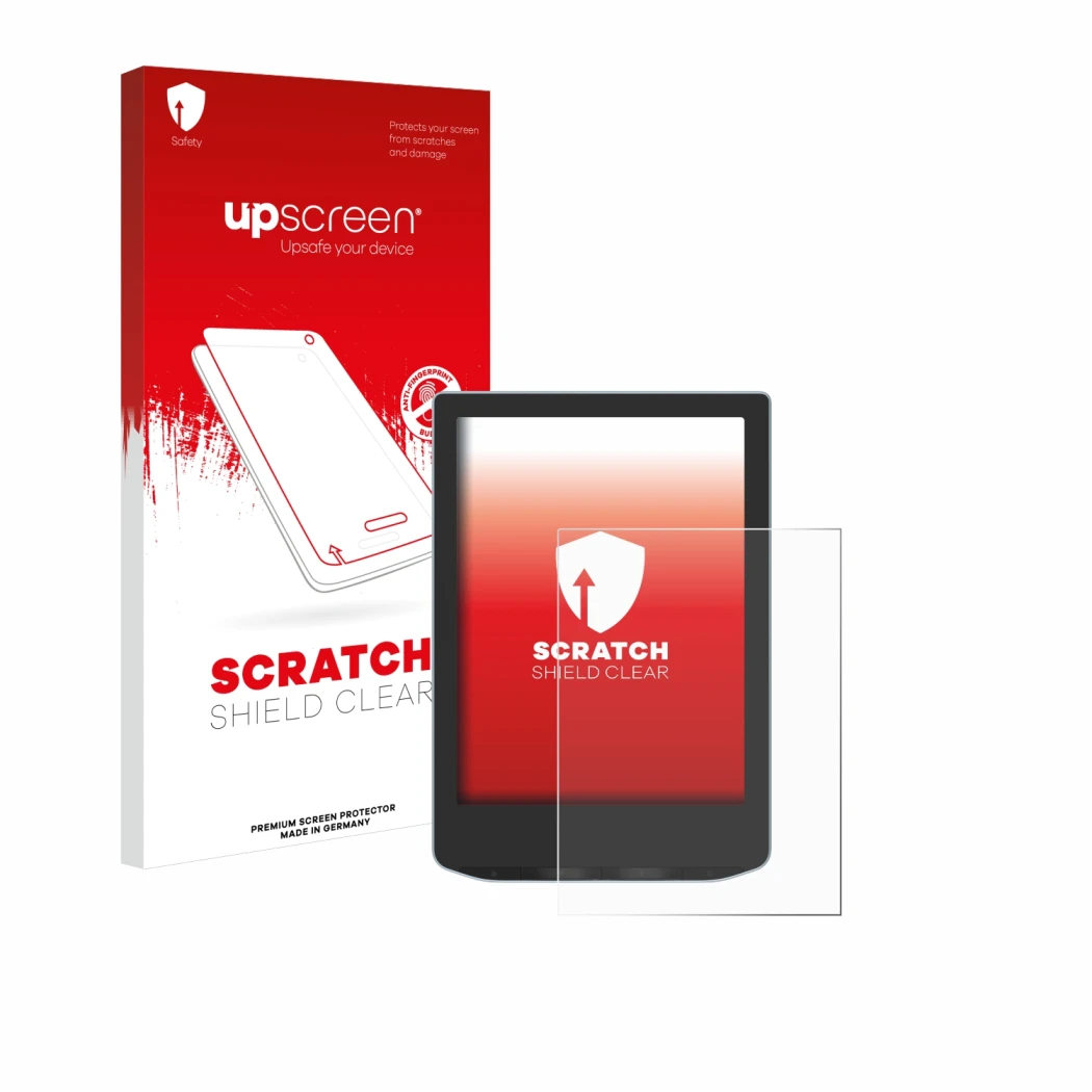 Front side of a product packaging with the brand logo upscreen. Next to it is the device Vivlio Light HD shown with the corres