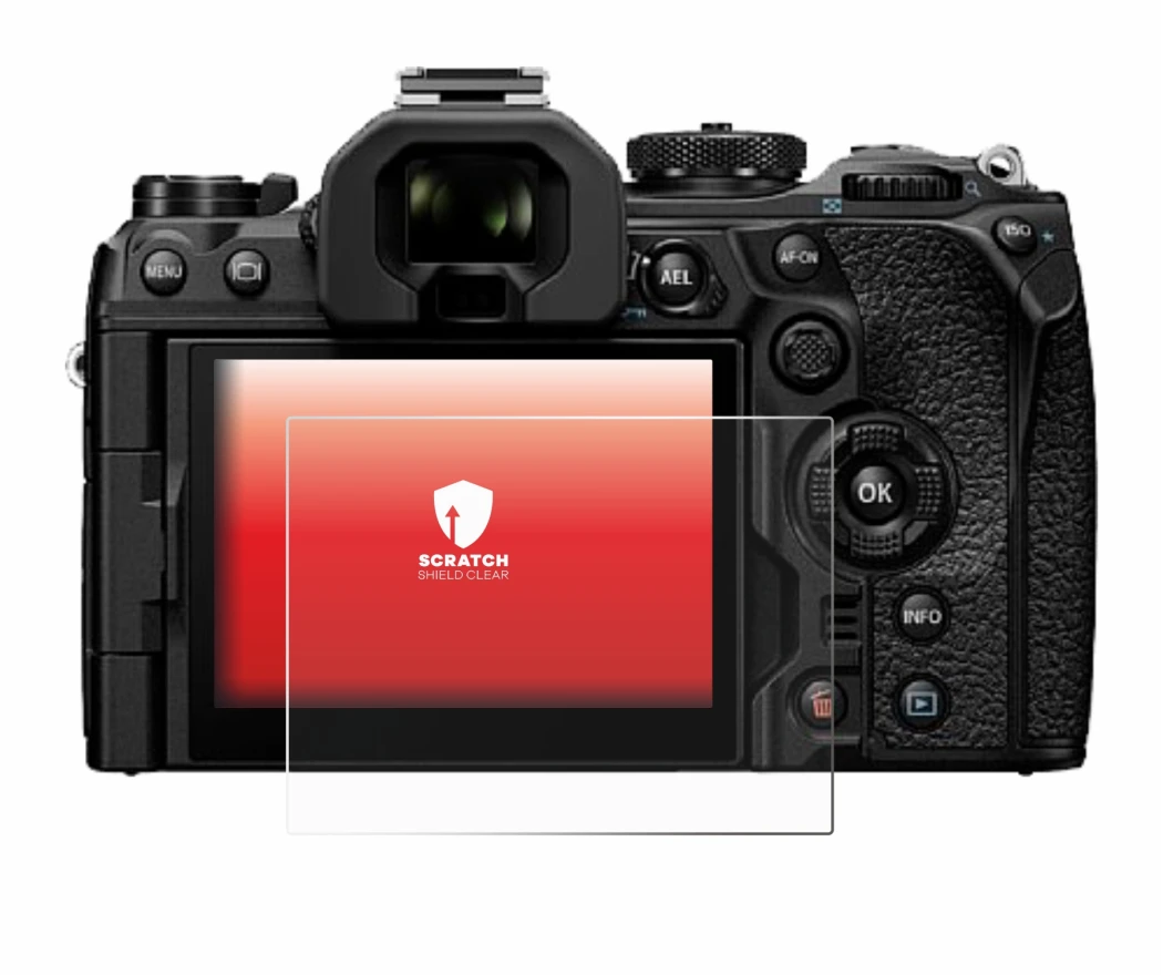Image of the device Olympus OM System OM-1 Mark II with a wide variety of screen protectors.