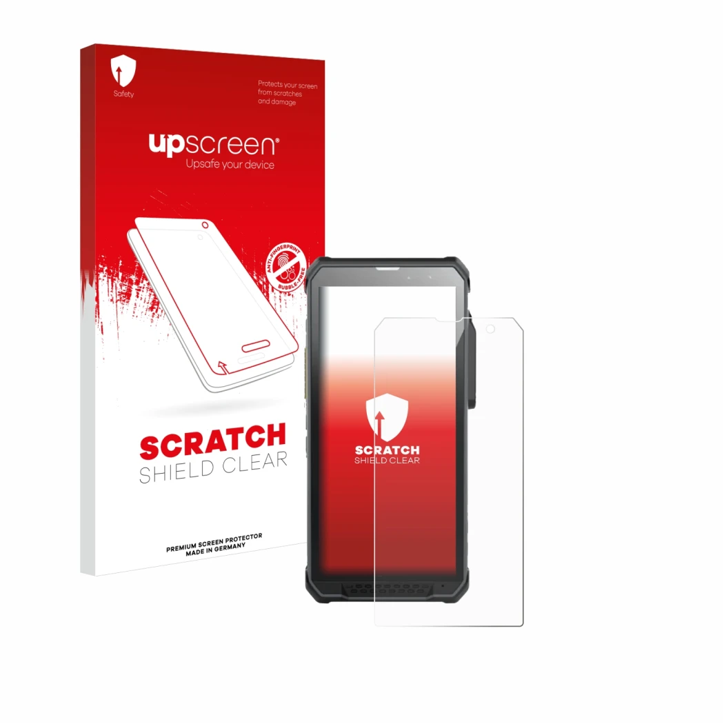 Front side of a product packaging with the brand logo upscreen. Next to it is the device RugGear RG880 shown with the correspo