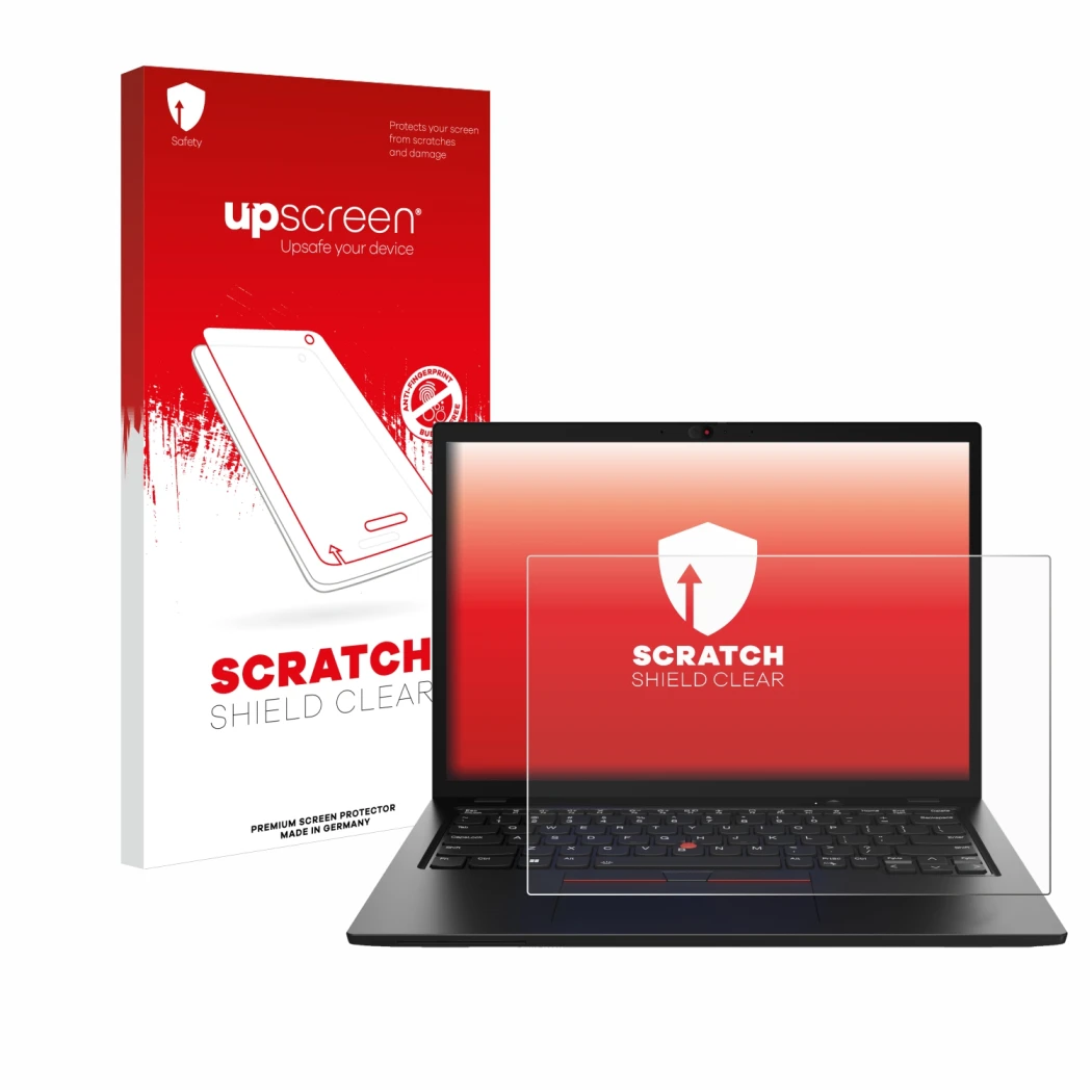 Front side of a product packaging with the brand logo upscreen. Next to it is the device Lenovo ThinkPad L13 Gen 4 Non-Touch s