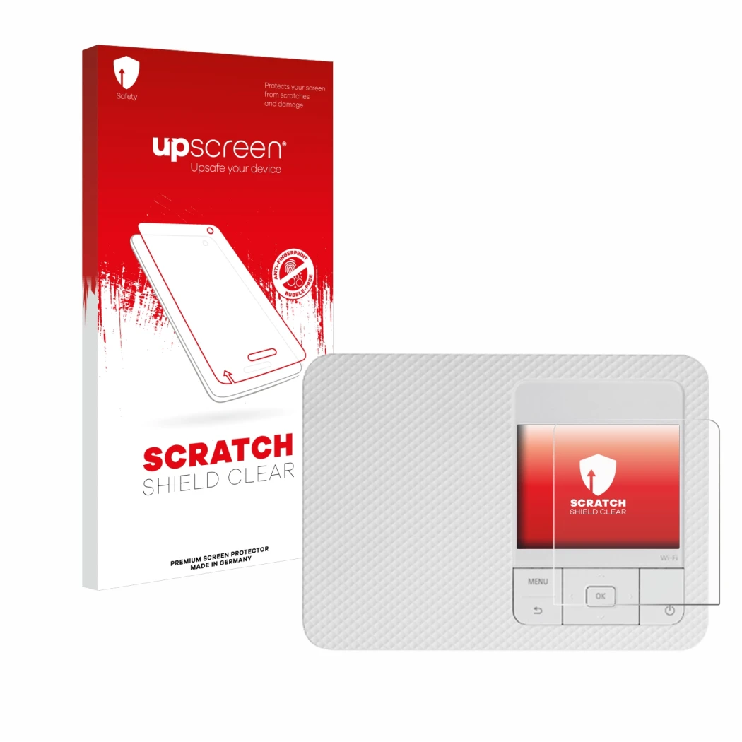 Front side of a product packaging with the brand logo upscreen. Next to it is the device Canon Selphy CP1500 shown with the co