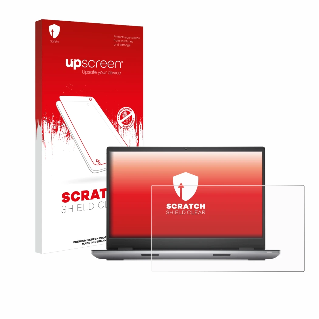 Front side of a product packaging with the brand logo upscreen. Next to it is the device Dell Precision 7780 shown with the co