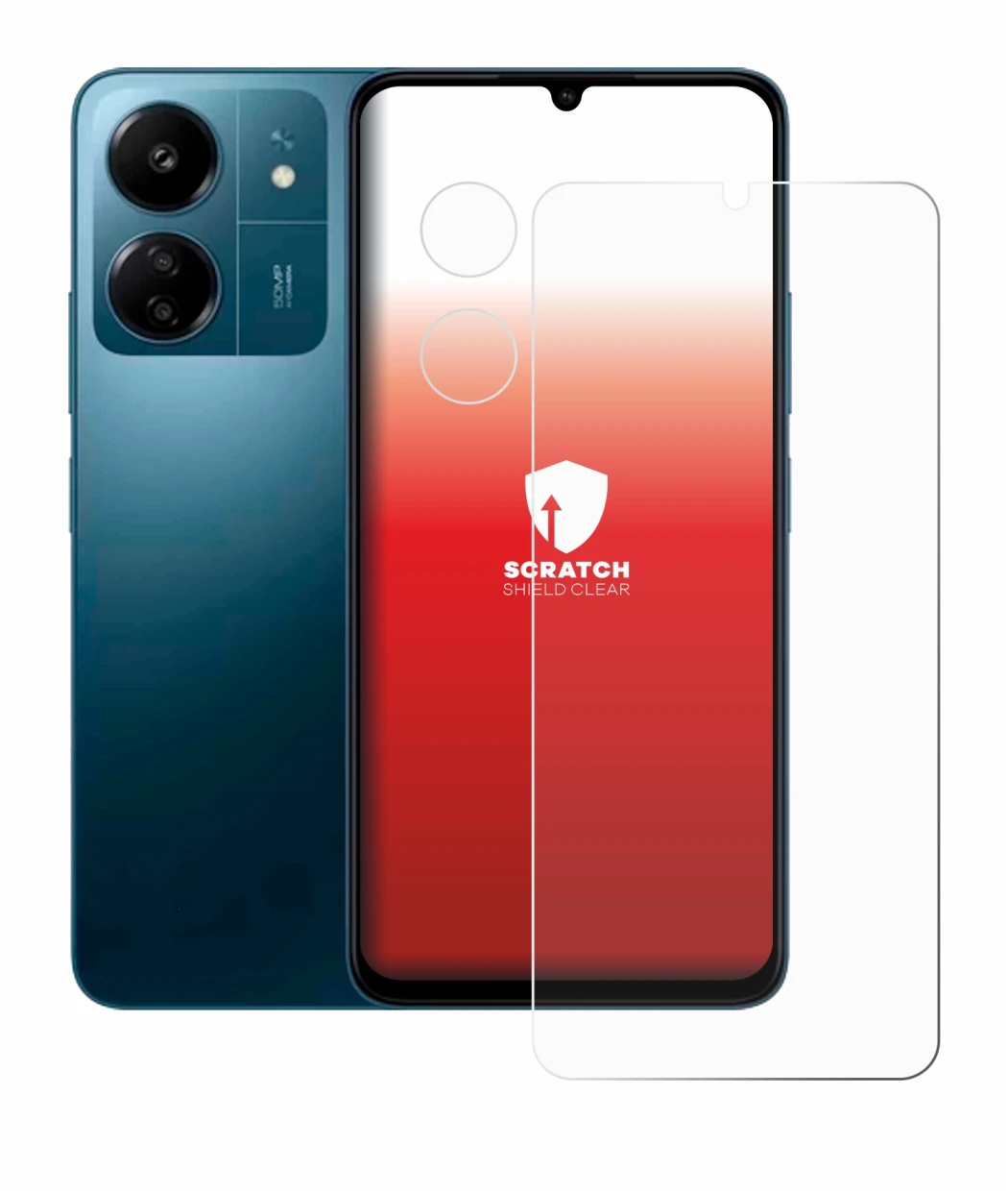 Image of the device Xiaomi Redmi 13C (Front+Camera) with a wide variety of screen protectors.