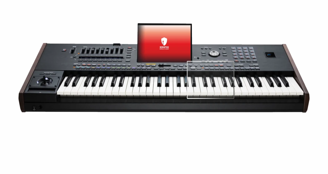 Image of the device KORG Pa5X with a wide variety of screen protectors.