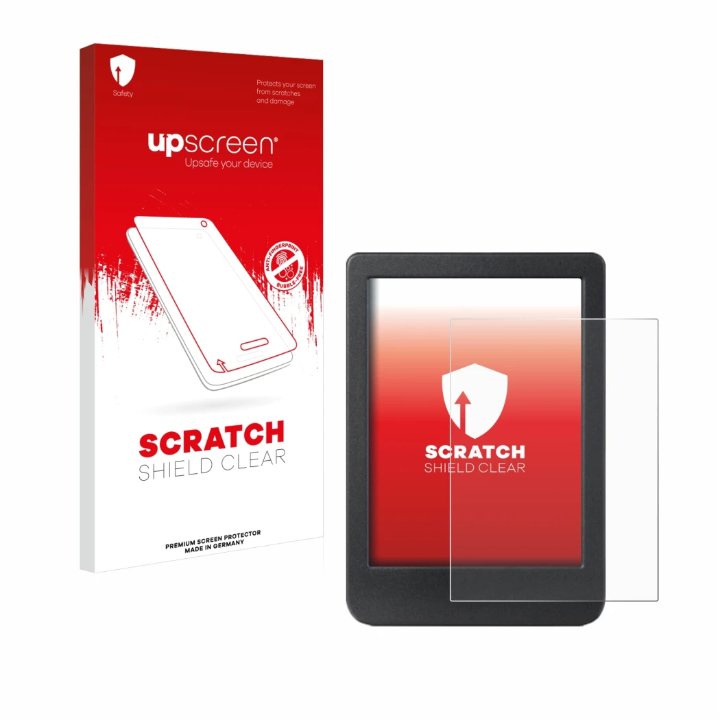 Front side of a product packaging with the brand logo upscreen. Next to it is the device Kobo Clara BW shown with the correspo
