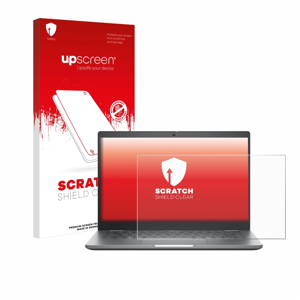 Front side of a product packaging with the brand logo upscreen. Next to it is the device Dell Latitude 5350 Laptop shown with