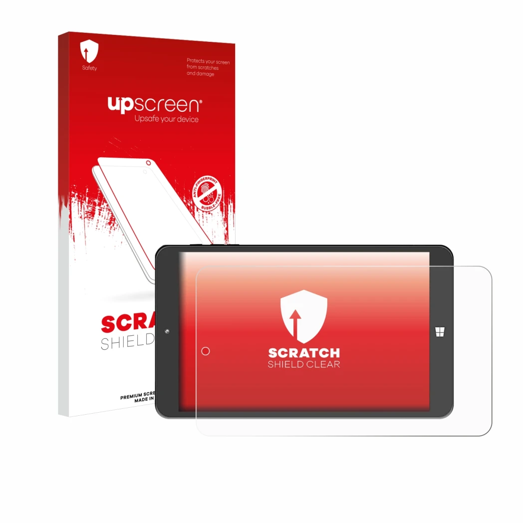 Front side of a product packaging with the brand logo upscreen. Next to it is the device SZTPS Tablet 8