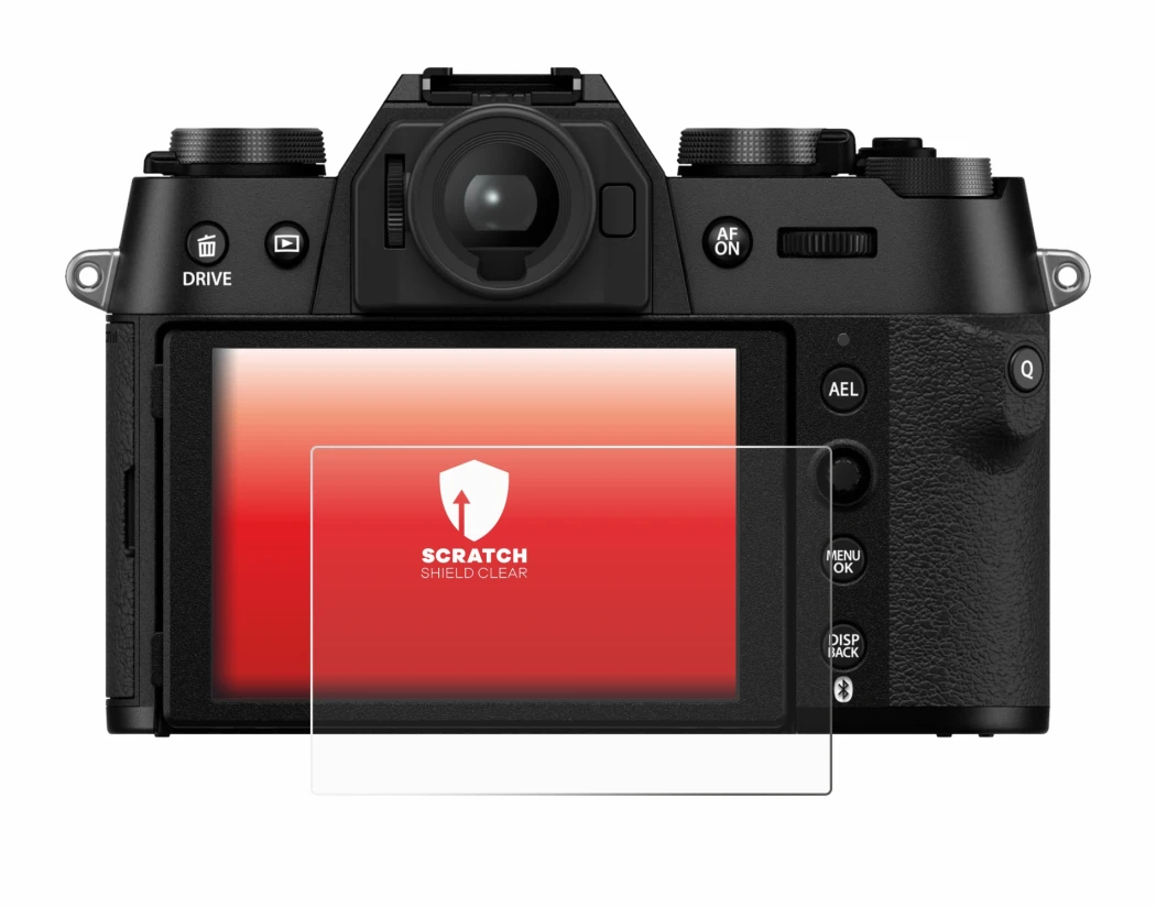 Image of the device Fujifilm X-T50 with a wide variety of screen protectors.