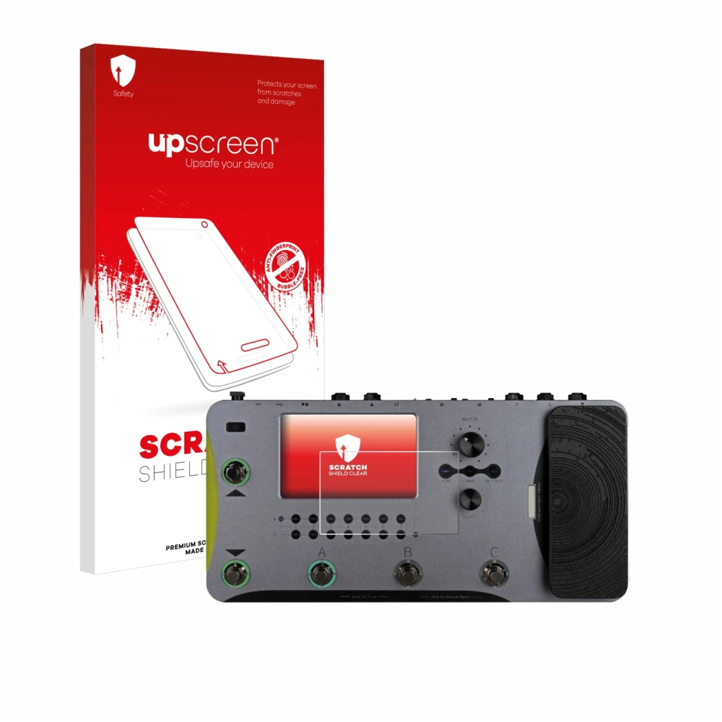Front side of a product packaging with the brand logo upscreen. Next to it is the device Mooer GE1000 shown with the correspon